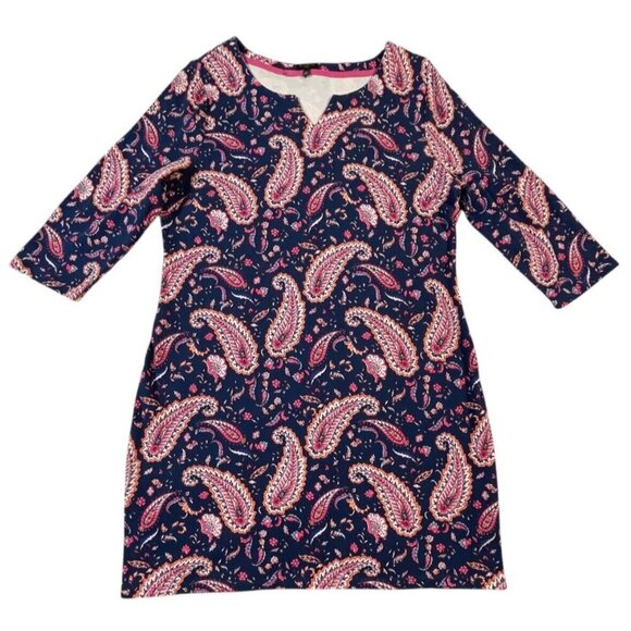 Talbots Petite Women's Cotton Paisley Shift Dress SIZE-XLP - Picture 1 of 7